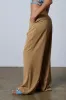 ABOUT MY CASH STRAIGHT LEG WOVEN TROUSER IN BEIGE sold by AKIRA