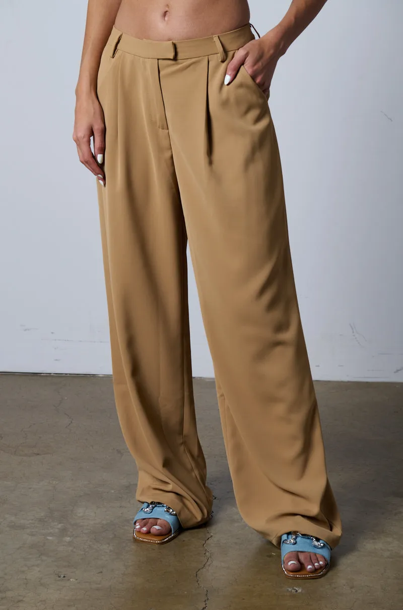 ABOUT MY CASH STRAIGHT LEG WOVEN TROUSER IN BEIGE sold by AKIRA product image thumbnail 2