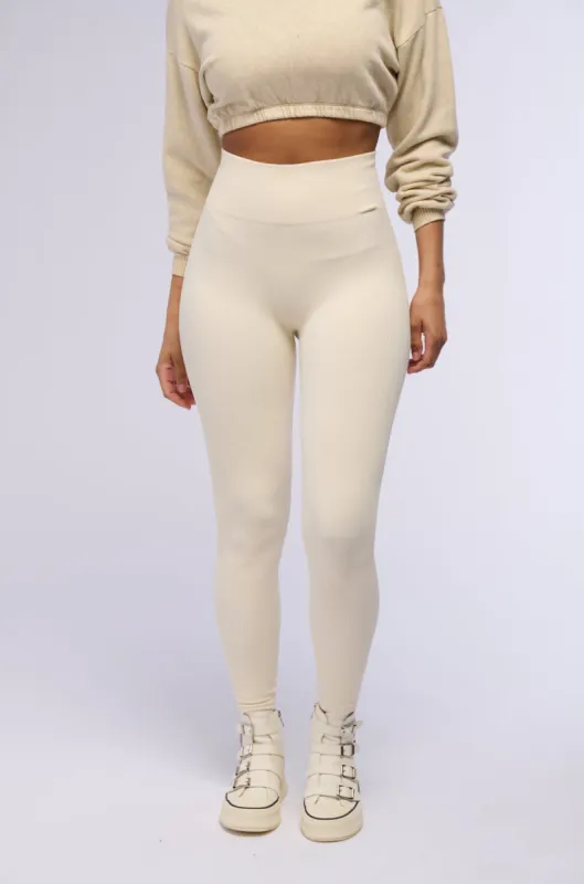 PAXTON RIBBED LEGGING IN IVORY sold by AKIRA