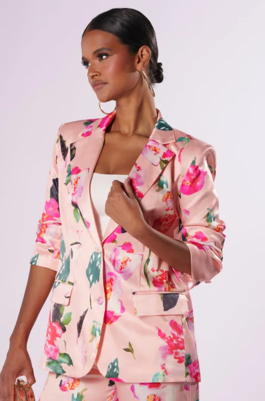 BLOSSOM SATIN BLAZER made by AKIRA