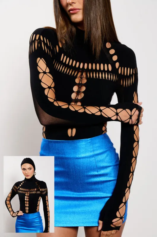 YOUR LOSS CUT OUT SEAMLESS BODYSUIT sold by AKIRA