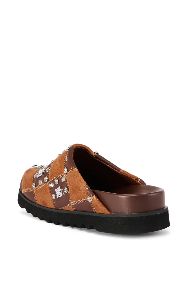 AZALEA WANG FISCHER TAN STUDDED SLIP ON FLAT sold by AKIRA product image thumbnail 4