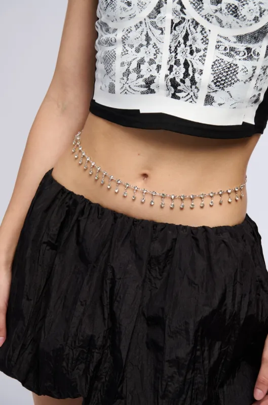 DAINTY BLING BELLY CHAIN sold by AKIRA