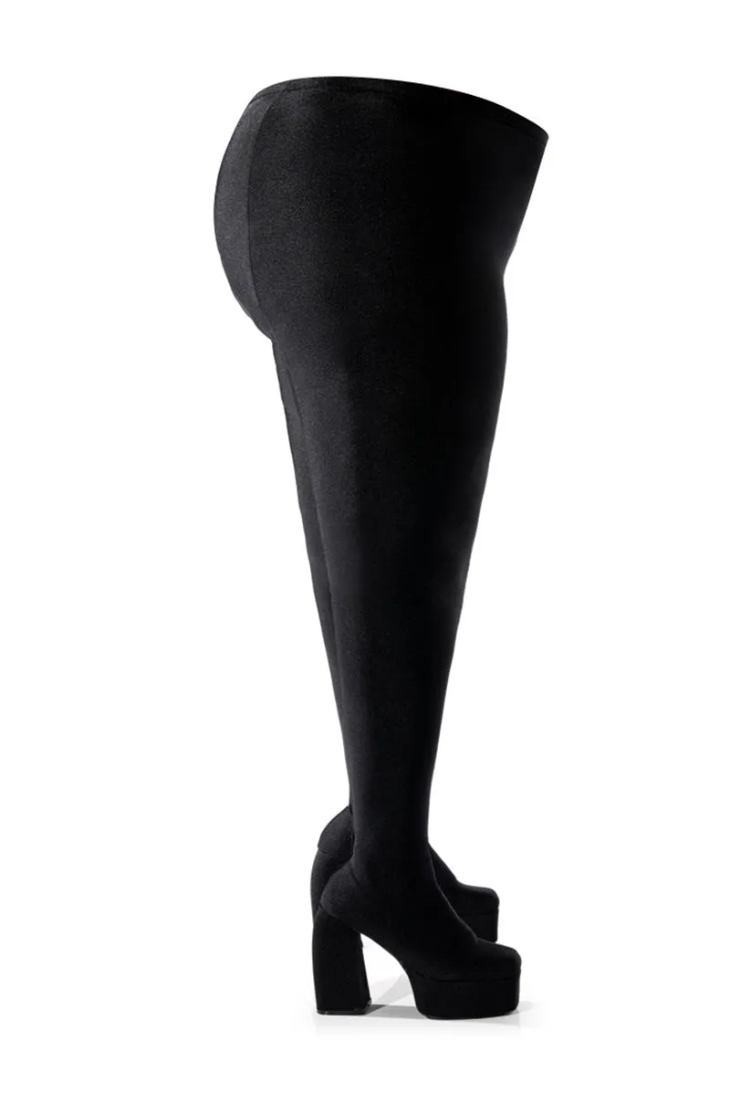 AZALA WANG STAR STRETCH CHUNKY PLUS PANT BOOT IN BLACK sold by AKIRA product image thumbnail 3