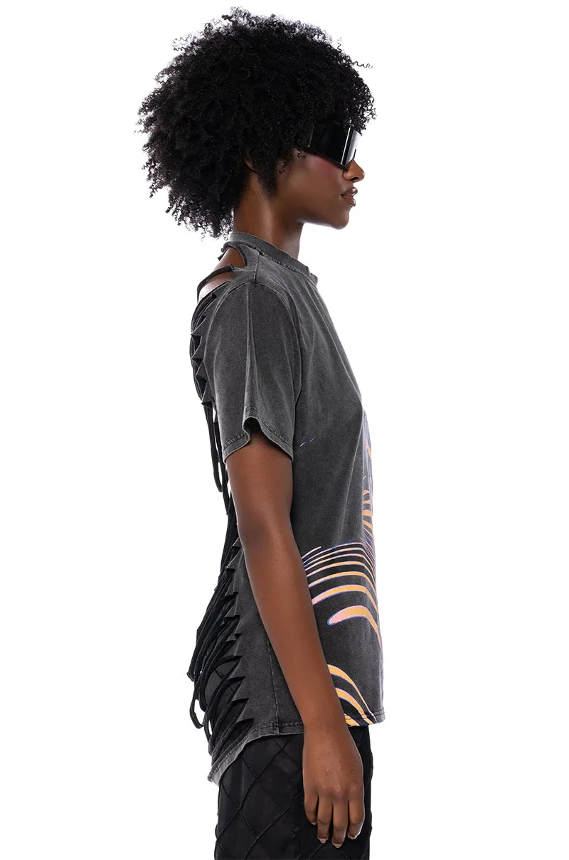 WALK ON THE WILD SIDE DISTRESSED BACK T SHIRT sold by AKIRA product image thumbnail 3