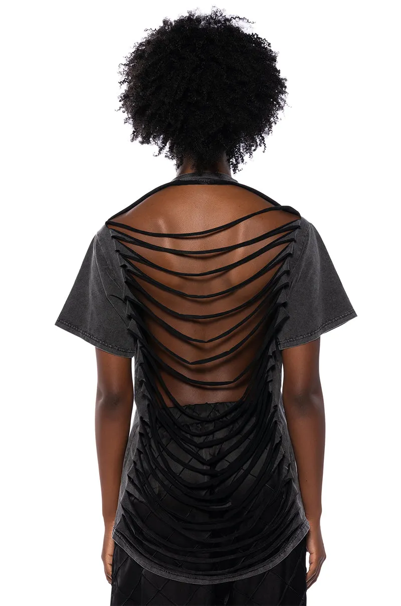 WALK ON THE WILD SIDE DISTRESSED BACK T SHIRT sold by AKIRA product image thumbnail 4