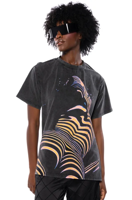 WALK ON THE WILD SIDE DISTRESSED BACK T SHIRT sold by AKIRA