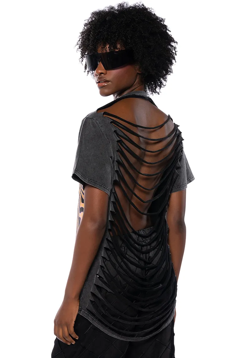 WALK ON THE WILD SIDE DISTRESSED BACK T SHIRT sold by AKIRA product image thumbnail 2