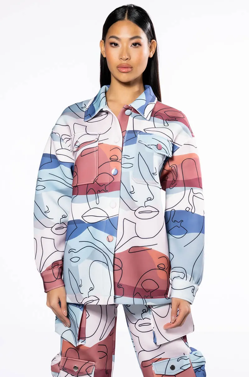 OVERSIZED PRINTED BUTTON DOWN sold by AKIRA product image thumbnail 4