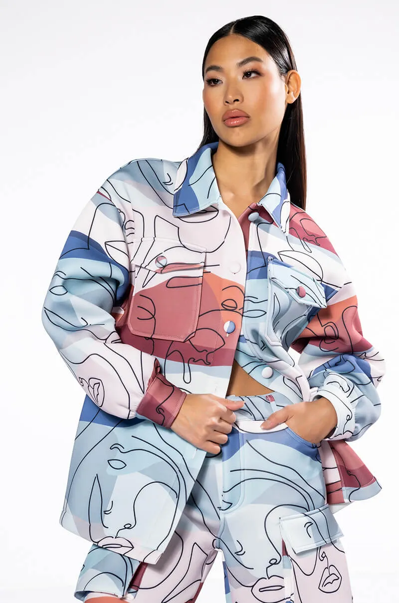OVERSIZED PRINTED BUTTON DOWN sold by AKIRA product image thumbnail 2