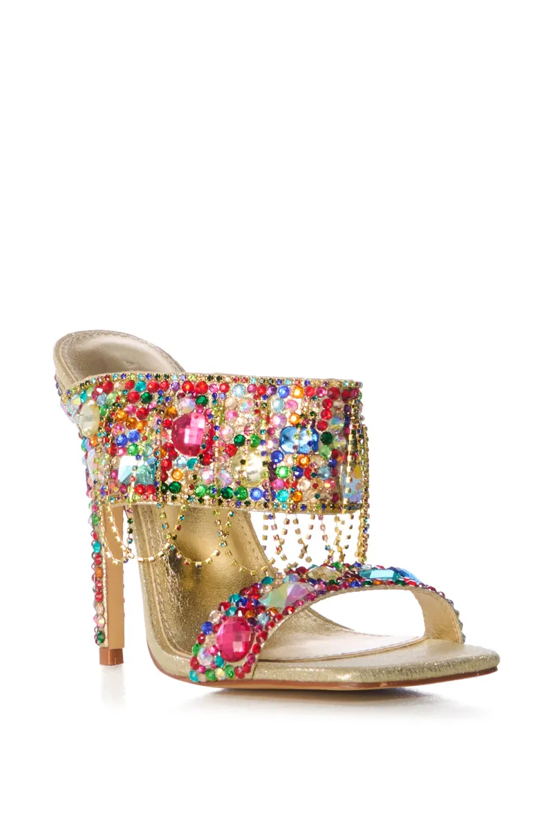 AZALEA WANG CAMP EMBELLISHED STILETTO SANDAL IN GOLD sold by AKIRA product image thumbnail 3