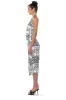 LUCY SATIN PRINT MIDI DRESS sold by AKIRA