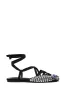 AZALEA WANG NELSIE BLACK EMBELLISHED LACE UP FLAT sold by AKIRA