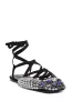 AZALEA WANG NELSIE BLACK EMBELLISHED LACE UP FLAT sold by AKIRA