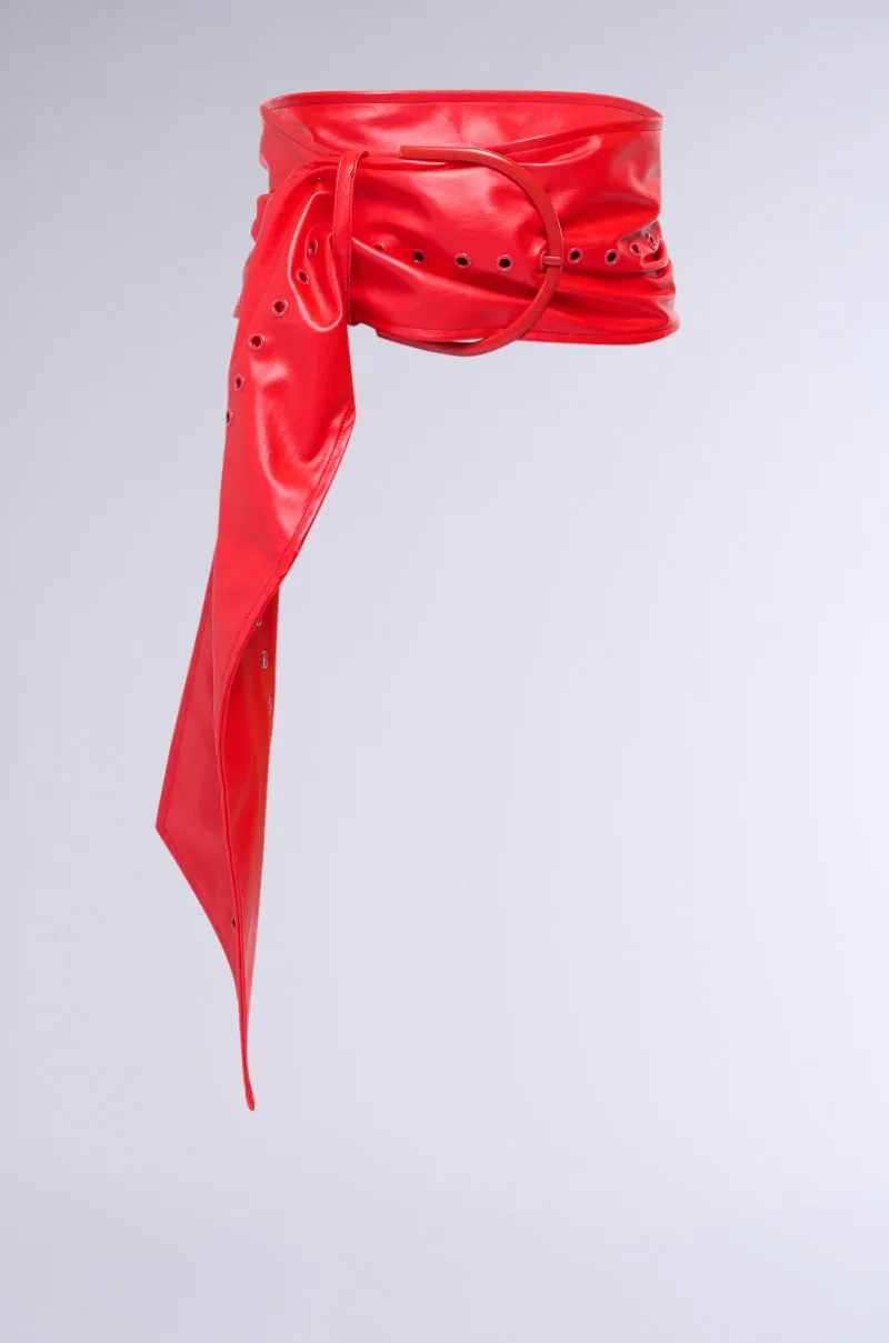BIGGER IS ALWAYS BETTER PU BELT IN RED sold by AKIRA product image thumbnail 3