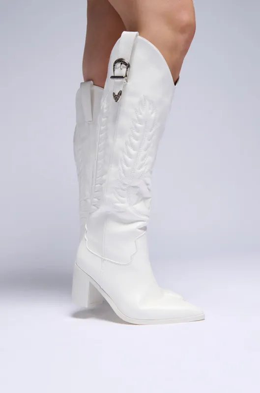 AZALEA WANG PAMELA WHITE WESTERN BOOT sold by AKIRA