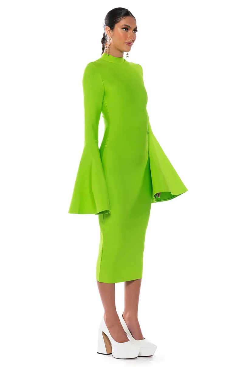 LADY LONG SLEEVE MIDI BANDAGE DRESS sold by AKIRA product image thumbnail 3