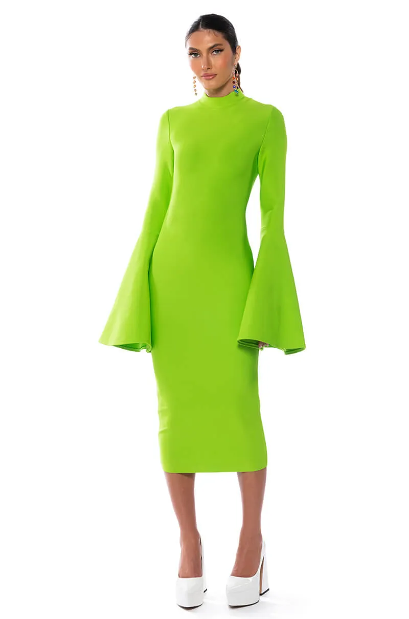 LADY LONG SLEEVE MIDI BANDAGE DRESS sold by AKIRA