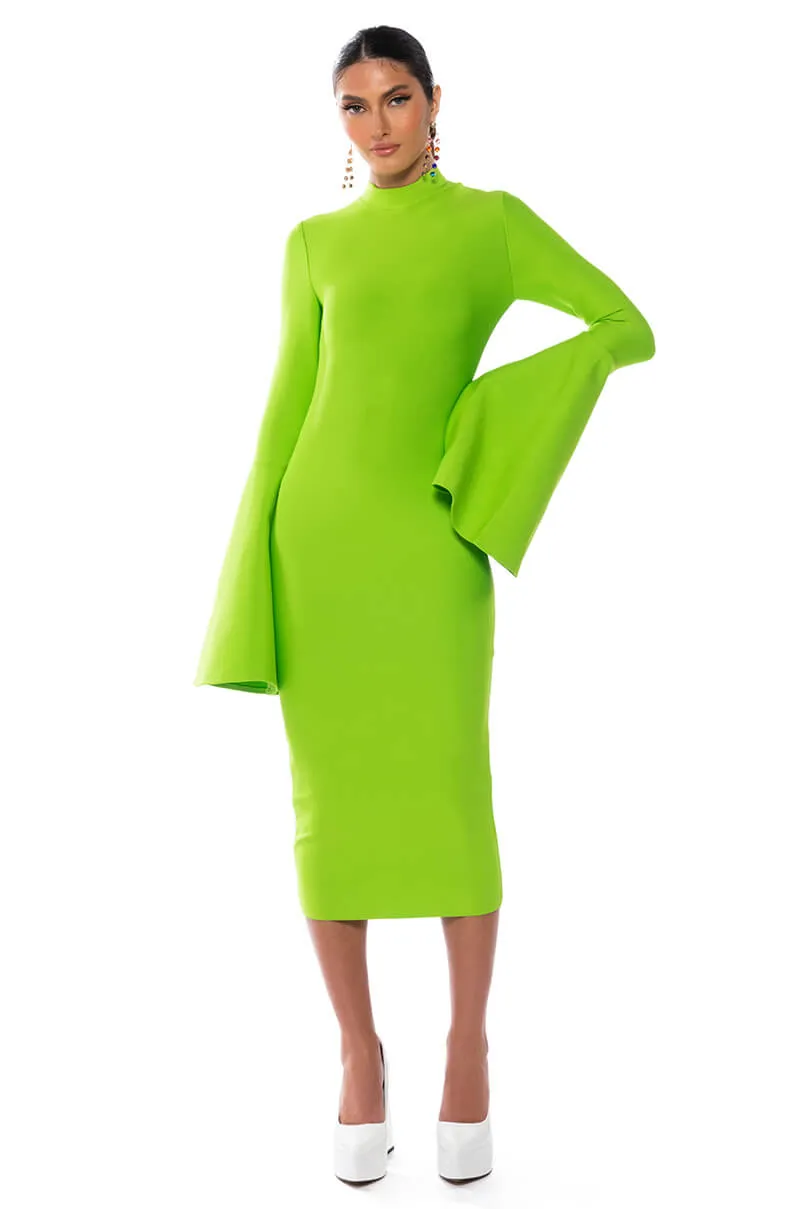 LADY LONG SLEEVE MIDI BANDAGE DRESS sold by AKIRA product image thumbnail 2