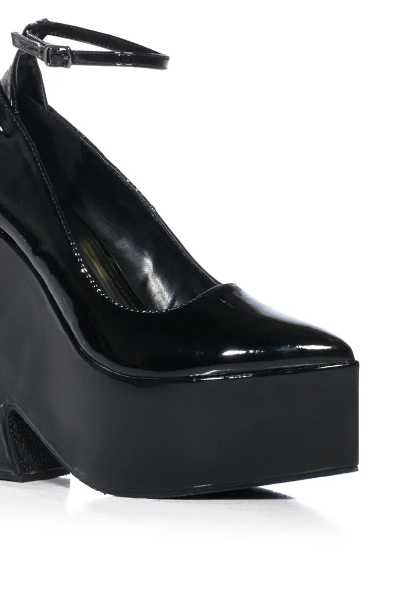 AZALEA WANG SAYERS WEDGE POINTED TOE PUMP IN BLACK sold by AKIRA product image thumbnail 5
