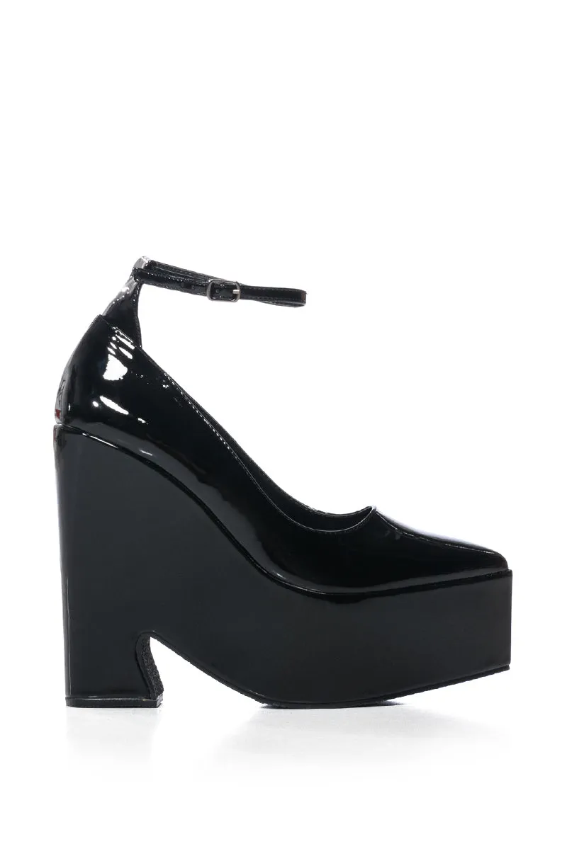 AZALEA WANG SAYERS WEDGE POINTED TOE PUMP IN BLACK sold by AKIRA product image thumbnail 2