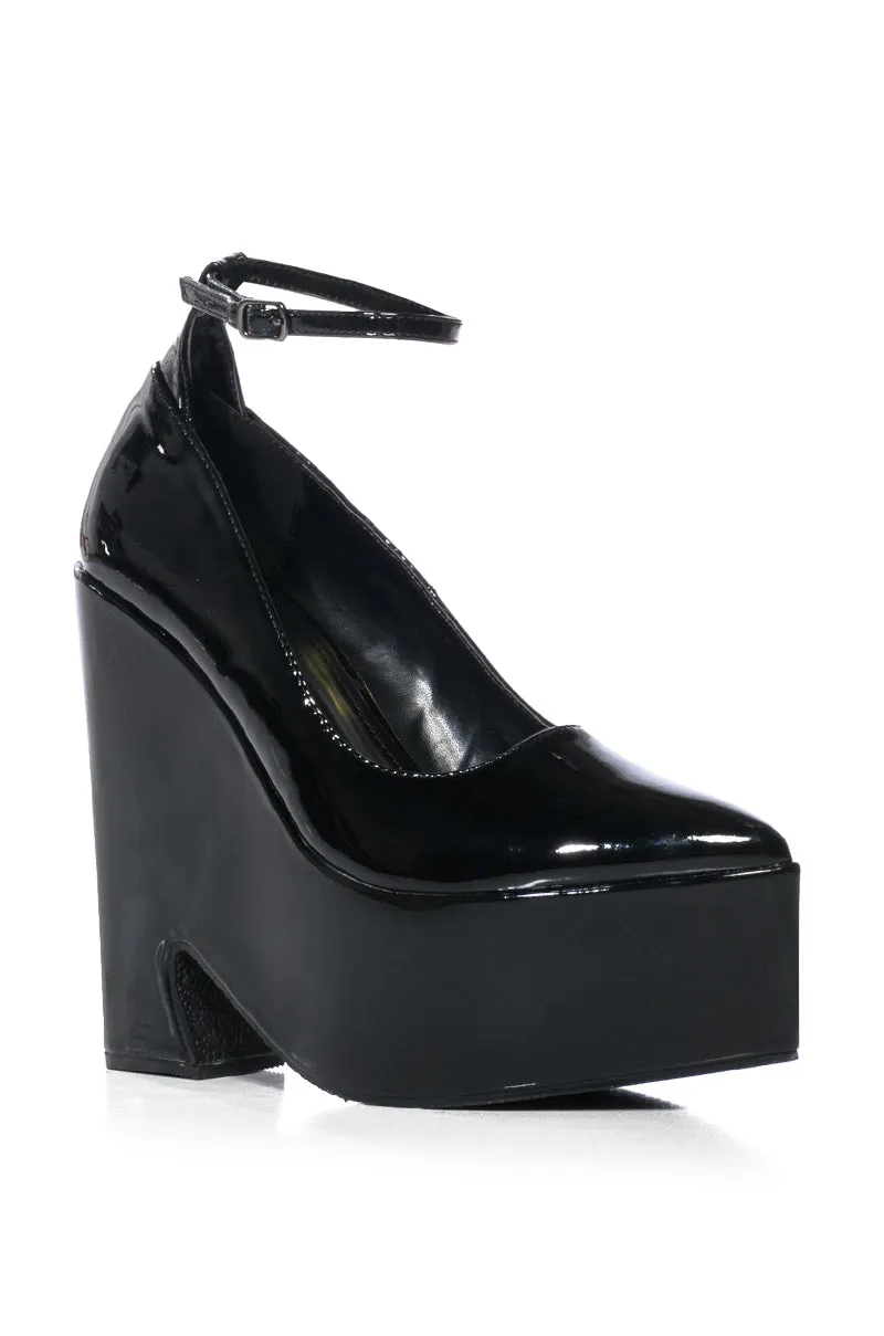 AZALEA WANG SAYERS WEDGE POINTED TOE PUMP IN BLACK sold by AKIRA product image thumbnail 3