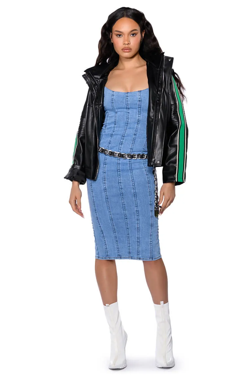 THOSE WHO GET IT DENIM MIDI DRESS sold by AKIRA product image thumbnail 2