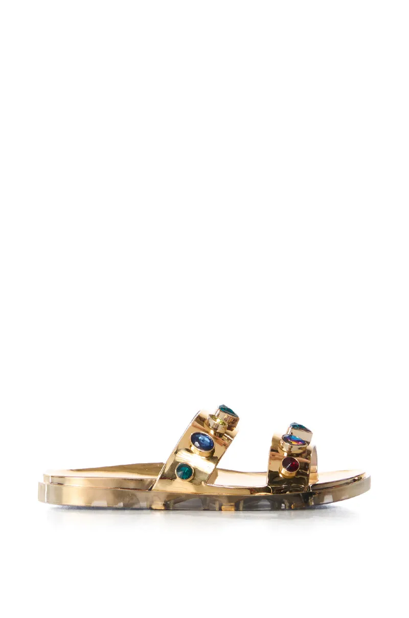 AZALEA WANG TREASURE HUNT GEM SANDAL IN GOLD sold by AKIRA product image thumbnail 3