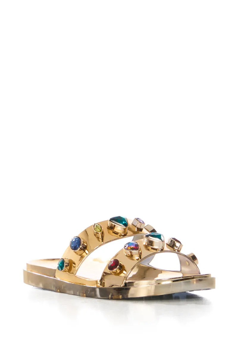 AZALEA WANG TREASURE HUNT GEM SANDAL IN GOLD sold by AKIRA product image thumbnail 4