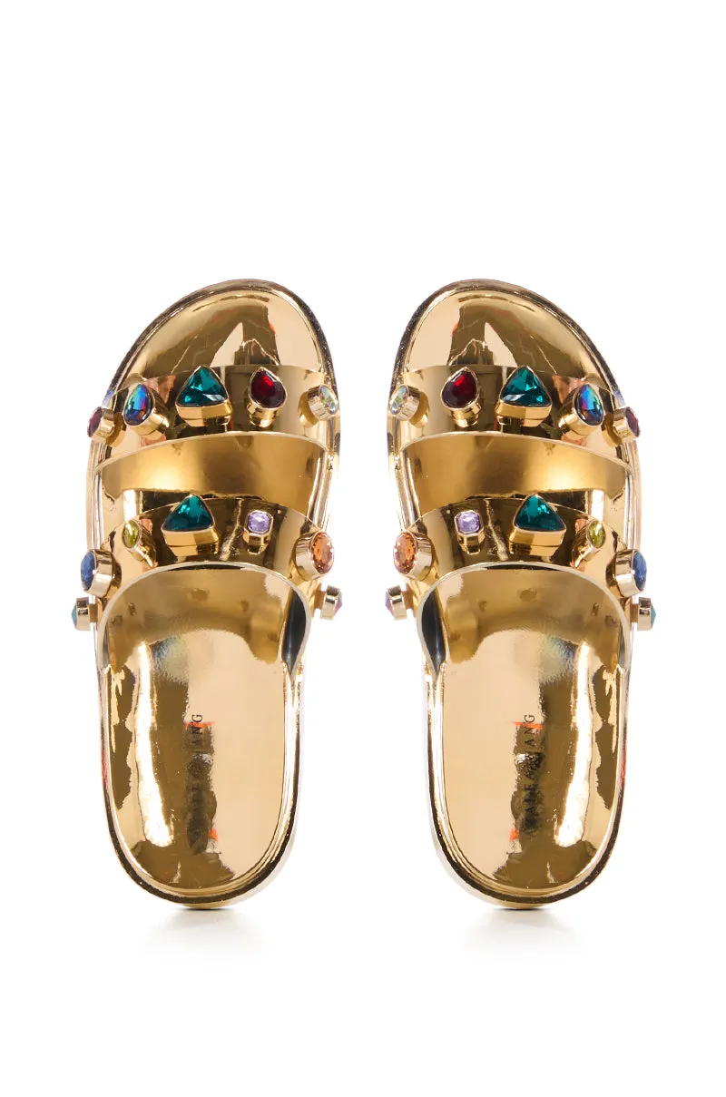 AZALEA WANG TREASURE HUNT GEM SANDAL IN GOLD sold by AKIRA product image thumbnail 2