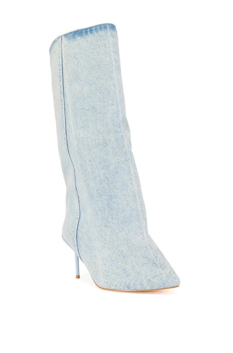 AZALEA WANG COUTURE CRAZY DENIM BOOT sold by AKIRA product image thumbnail 4