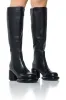 AZALEA WANG DUANA BLACK ROUND PLATFORM BOOT sold by AKIRA