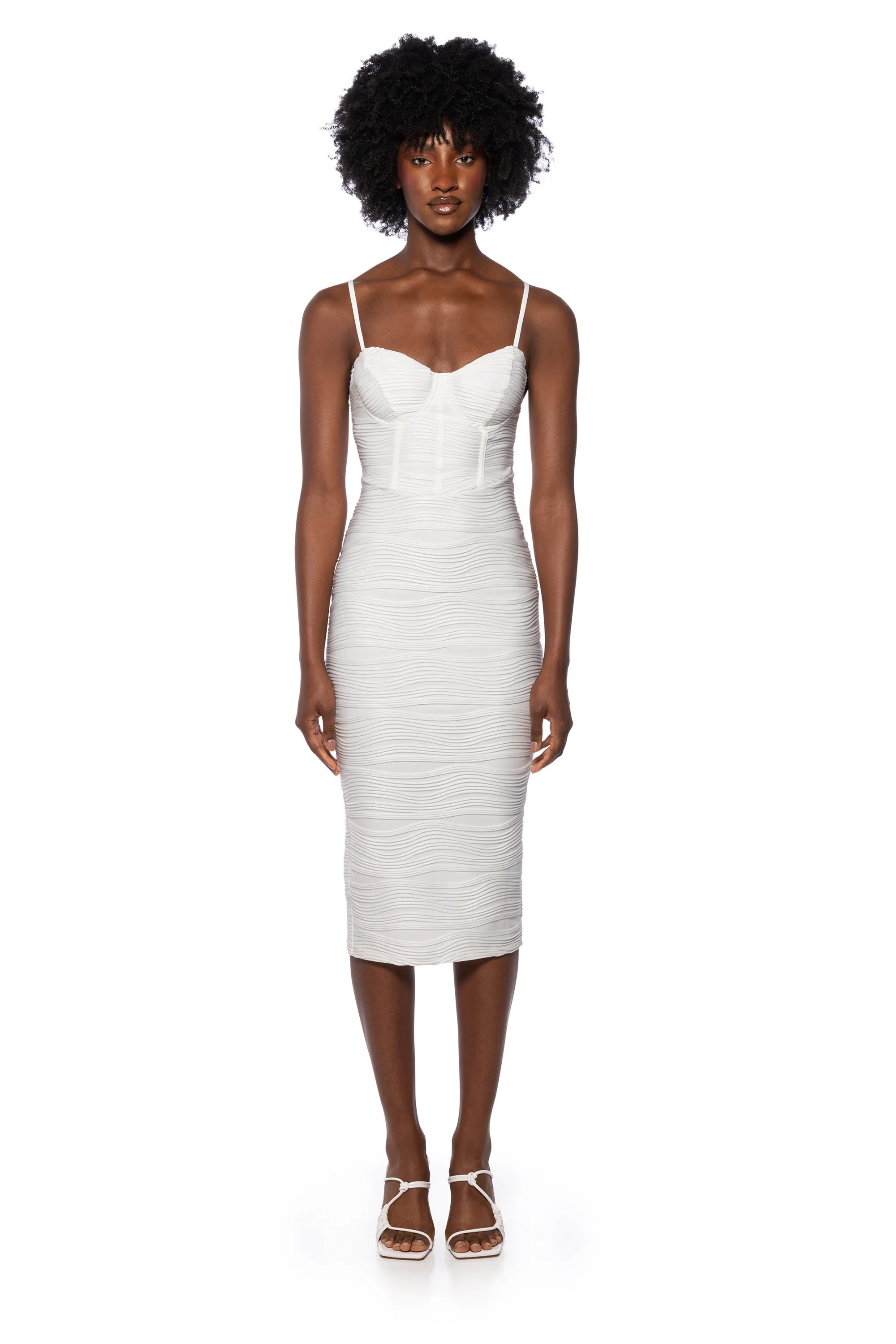 LIVING FOR YOU CORSET MIDI DRESS sold by AKIRA product image thumbnail 5