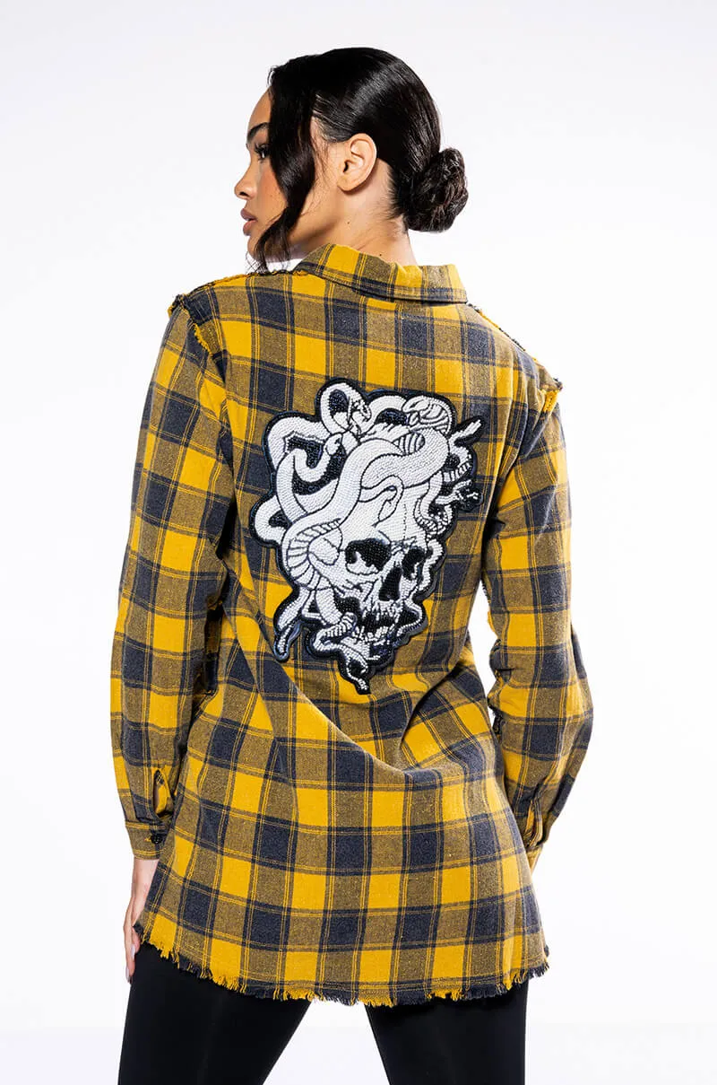 DARK FANTASY BUTTON DOWN FLANNEL sold by AKIRA product image thumbnail 2