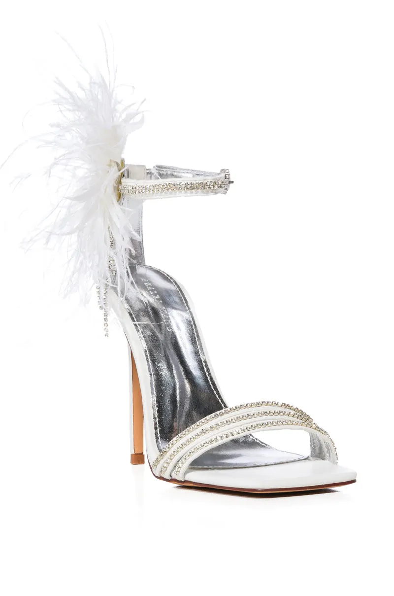 AZALEA WANG LICORICE FEATHER FLOWER EMBELLISHED SANDAL IN WHITE sold by AKIRA product image thumbnail 3