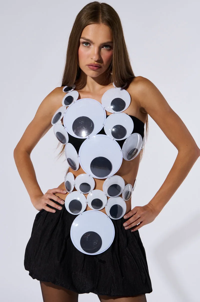 GOOGLY EYED SLEEVELESS FASHION TOP sold by AKIRA product image thumbnail 3