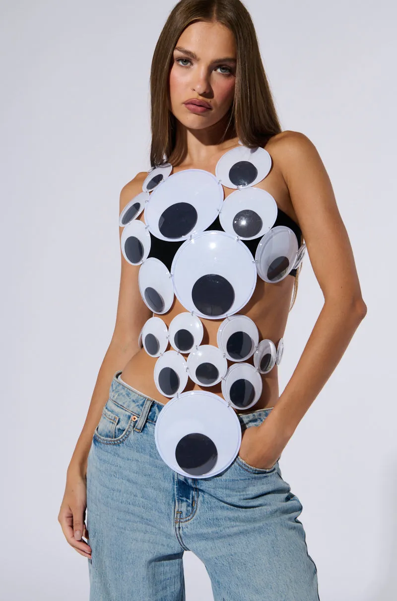 GOOGLY EYED SLEEVELESS FASHION TOP sold by AKIRA product image thumbnail 2