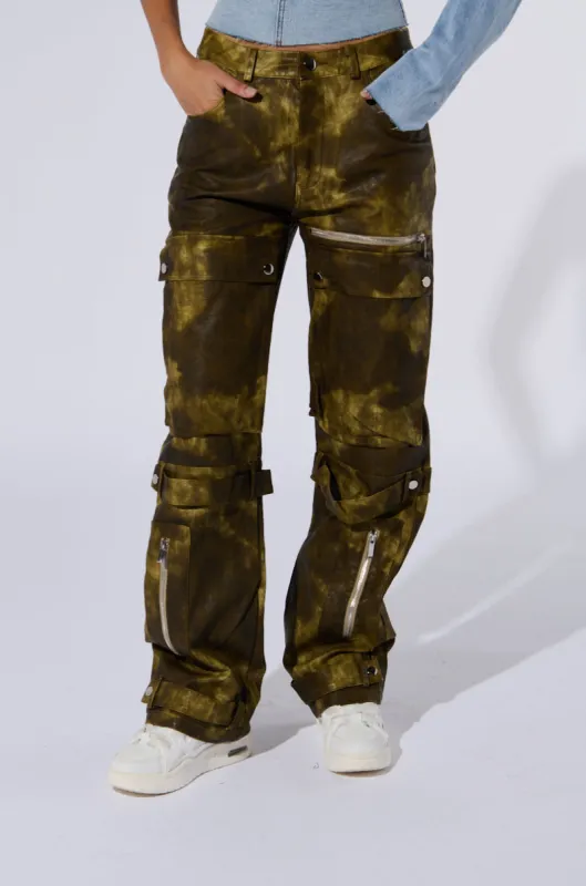 OUT LIKE A BANDIT FAUX LEATHER CARGO PANT sold by AKIRA