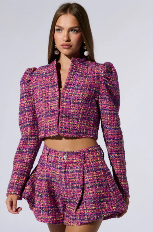 EFFIE TWEED BLAZER sold by AKIRA