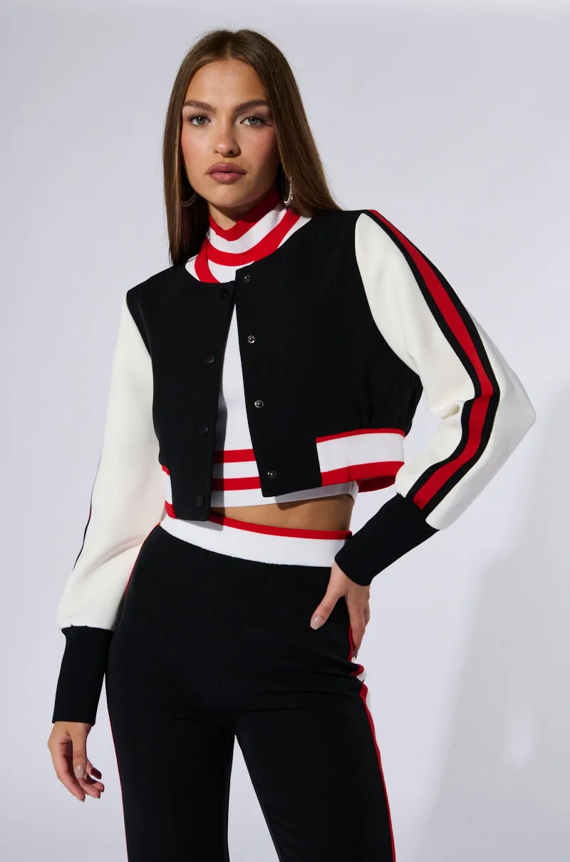 RAYE CROPPED BOMBER sold by AKIRA