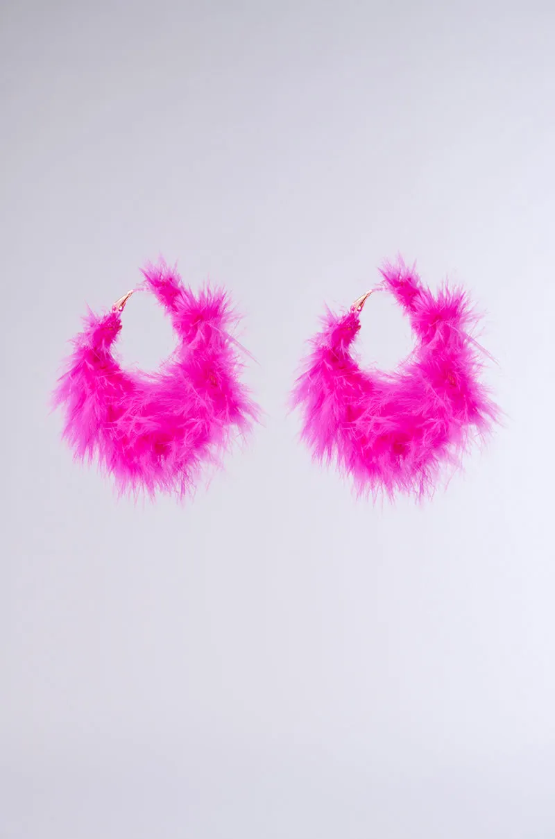FEATHER FURY HOOP IN PINK sold by AKIRA product image thumbnail 2