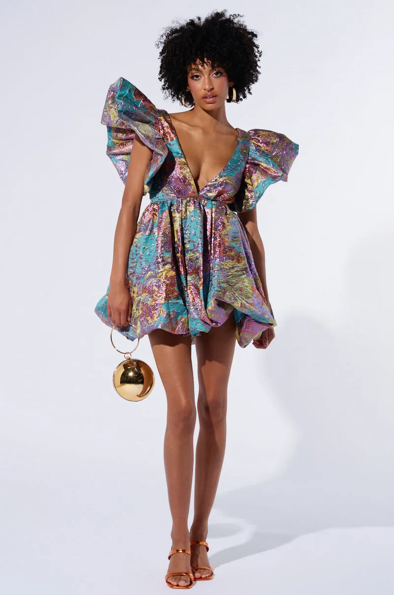 MAIN CHARACTER ENERGY BROCADE MINI DRESS sold by AKIRA product image thumbnail 4