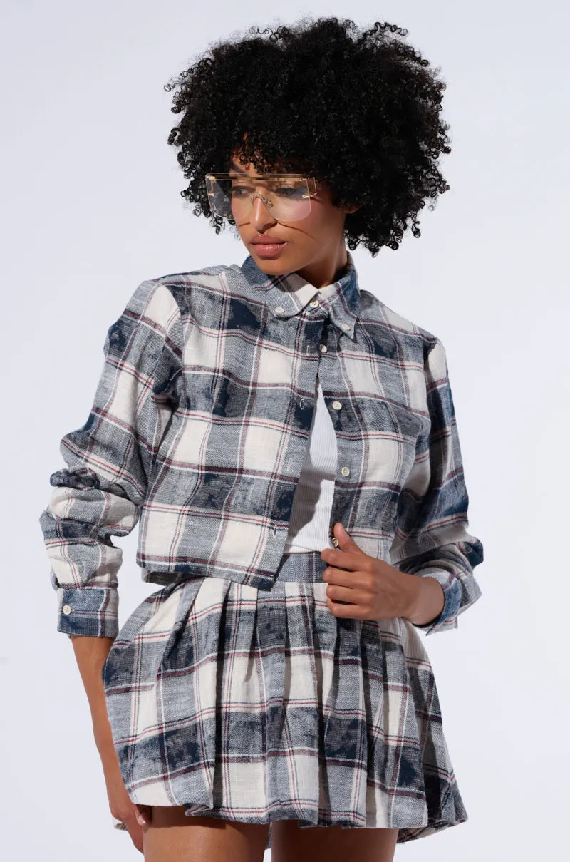 BELLA PLAID BUTTON DOWN SHIRT sold by AKIRA