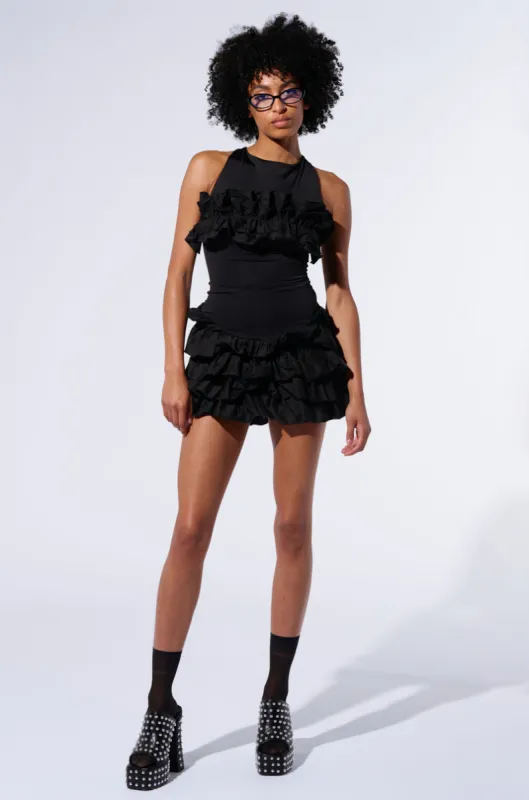 FUN N FLIRTY RUFFLED POPLIN MINI DRESS sold by AKIRA