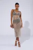 UNDER THE SEA METALLIC CROCHET MIDI DRESS sold by AKIRA