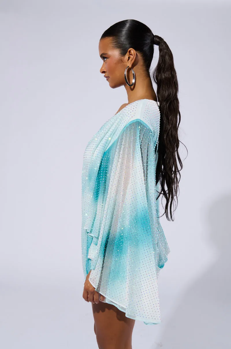 LIFE'S A BREEZE MESH MINI DRESS WITH RHINESTONES sold by AKIRA product image thumbnail 5