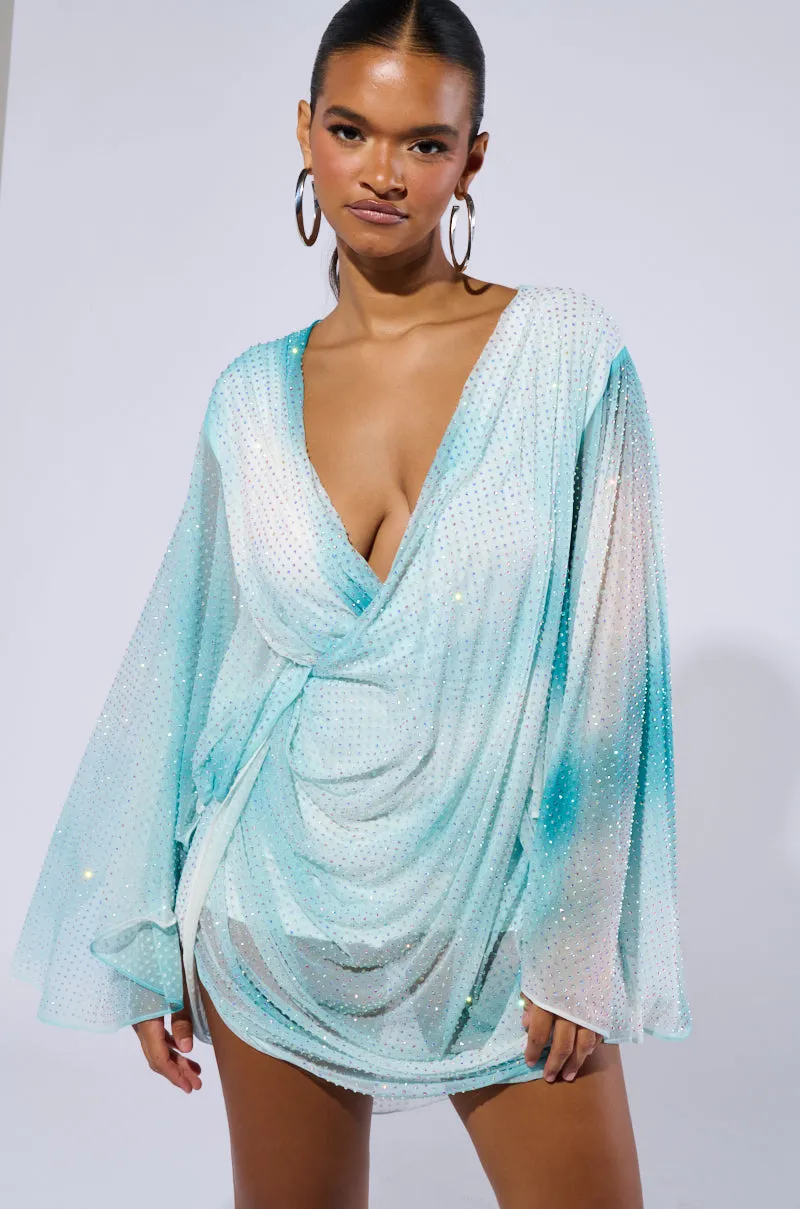 LIFE'S A BREEZE MESH MINI DRESS WITH RHINESTONES sold by AKIRA product image thumbnail 3