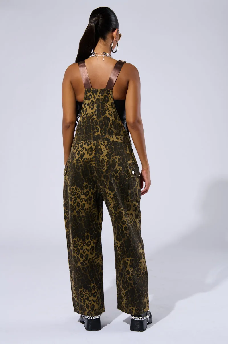 TALLY LEOPARD PRINT OVERALLS sold by AKIRA product image thumbnail 4