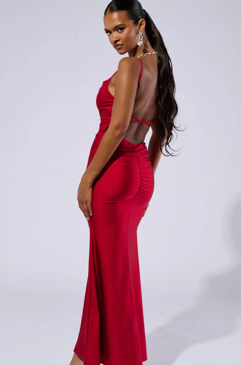 LADY IN RED COWL NECK MIDI DRESS sold by AKIRA product image thumbnail 5