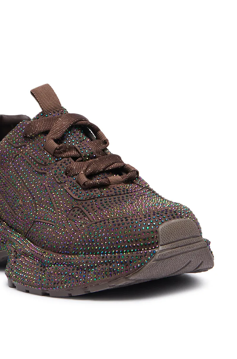 PRINCESS BROWN EMBELLISHED SNEAKER sold by AKIRA product image thumbnail 5